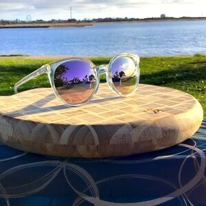 J Crew Crystal Pink Mirror Round CatEye Sunglasses